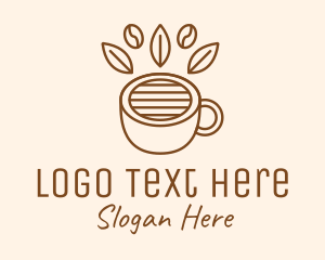 Coffee Cup Cafe Bean Logo