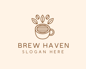 Coffee Cup Cafe Bean logo design