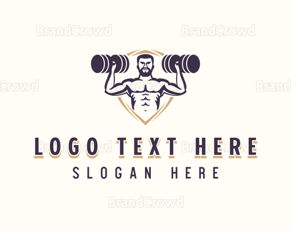 Dumbbell Muscle Gym Logo