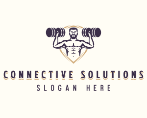 Dumbbell Muscle Gym Logo