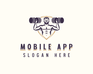 Dumbbell Muscle Gym Logo