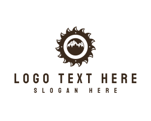 Woodcutting - Sawmill Mountain Logging logo design