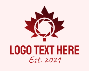 Cameraman - Maple Leaf Shutter logo design