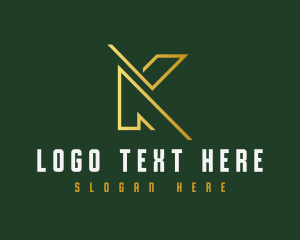 Publishing - Golden Professional Letter K logo design