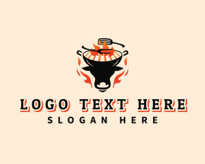 Grilling - Beef Grill Barbecue logo design