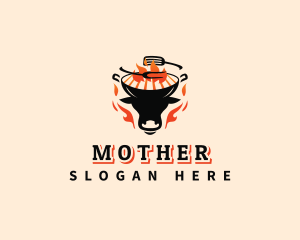 Hot - Beef Grill Barbecue logo design