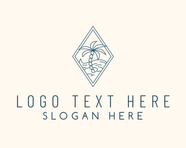 Shore - Tropical Beach Tree logo design