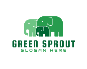 Green Elephant Herd logo design