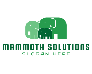 Mammoth - Green Elephant Herd logo design