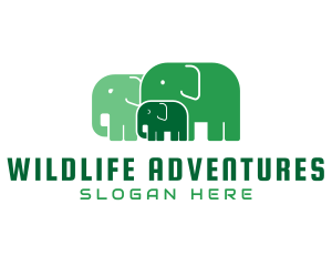 Green Elephant Herd logo design