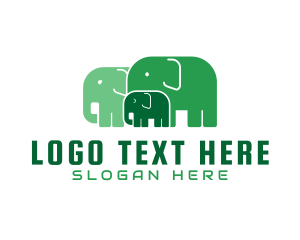 Animal - Green Elephant Herd logo design