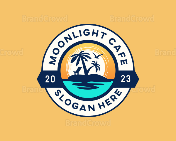 Tropical Island Beach Logo