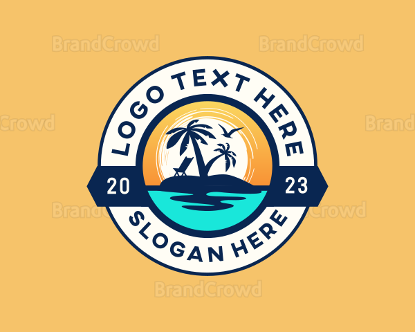 Tropical Island Beach Logo