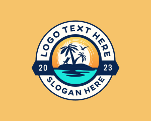Caribbean - Tropical Island Beach logo design
