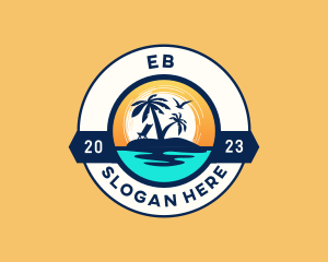 Tropical Island Beach Logo