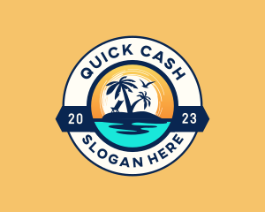 Tropical Island Beach Logo