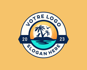 Tropical Island Beach Logo