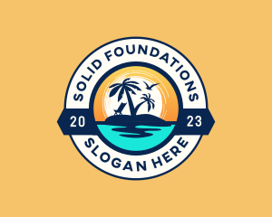 Coast - Tropical Island Beach logo design