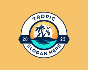 Tropical Island Beach logo design