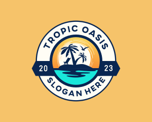 Tropical Island Beach logo design