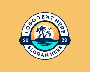 Tropical Island Beach Logo