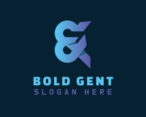 Gradient Bold Ampersand logo design