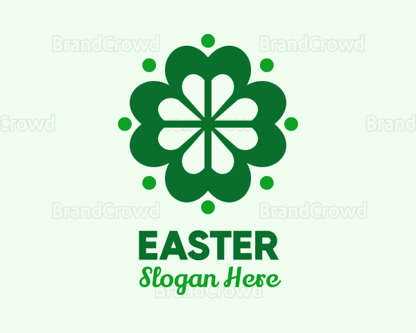 Green Lucky Clover Logo