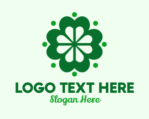 Four Leaf Clover - Green Lucky Clover logo design
