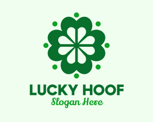 Green Lucky Clover logo design