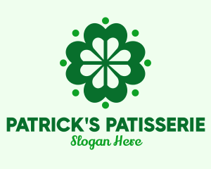 Green Lucky Clover logo design