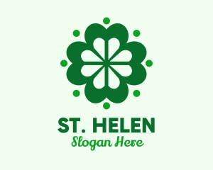 Green Lucky Clover logo design