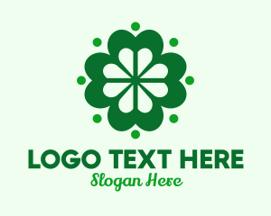 Green Lucky Clover Logo