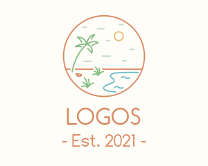 Island - Tropical Seaside Shore logo design