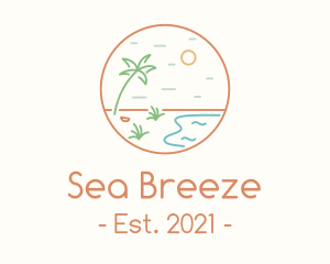 Coastline - Tropical Seaside Shore logo design