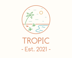 Tropical Seaside Shore logo design