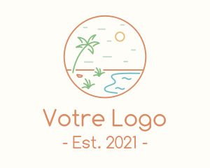 Tourism - Tropical Seaside Shore logo design