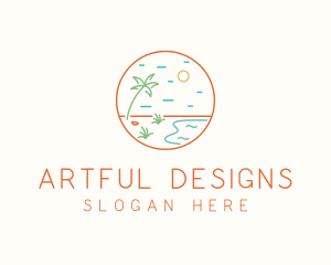 Tropical Seaside Shore logo design