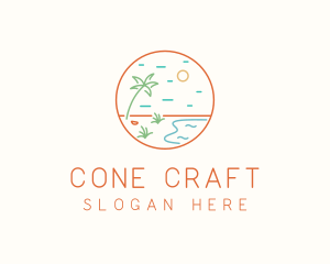 Tropical Seaside Shore logo design