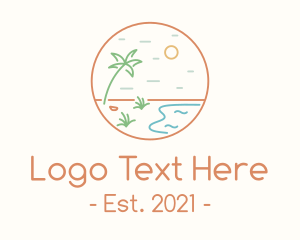 Recreation - Tropical Seaside Shore logo design