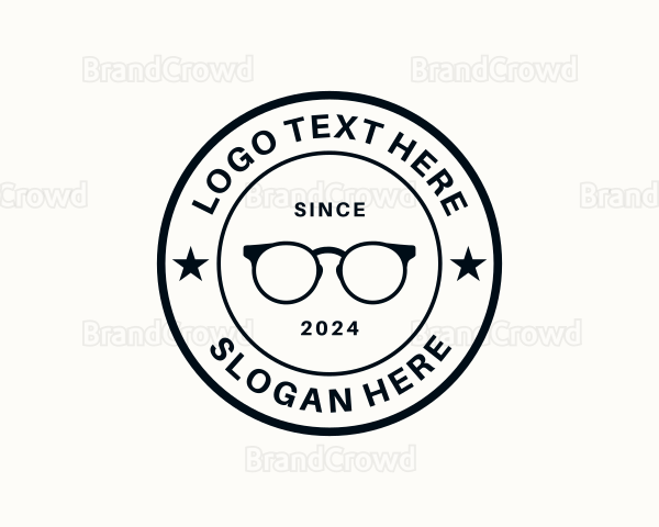 Eyeglass Fashion Emblem Logo