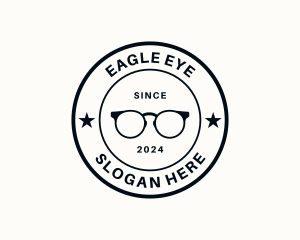 Eyeglass Fashion Emblem logo design