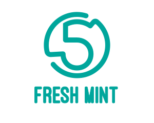 Mint - Round Number 5 logo design