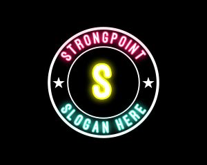 Badge - Neon Star Bistro Pub logo design