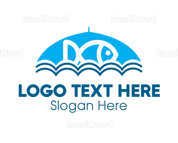 Blue Fish Umbrella Logo