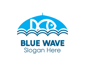 Blue Fish Umbrella logo design