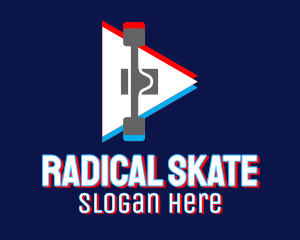 Skateboard - Futuristic Glitch Skateboard logo design