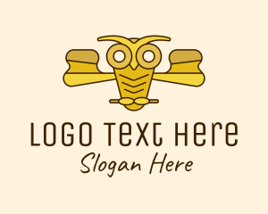 Wisdom - Yellow Gold Owl logo design