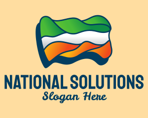 National - Wavy Indian Flag logo design