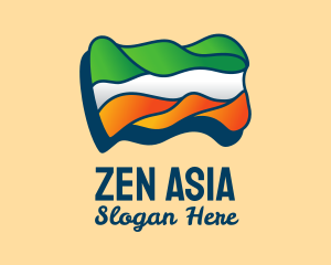 Asia - Wavy Indian Flag logo design