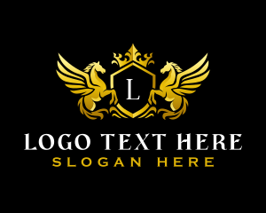 Luxurious - Premium Pegasus Shield logo design
